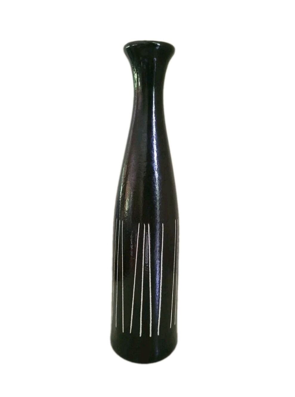Vintage MCM Brown Abstract Art Retro Vase LARRY LASLO By ROYAL HAEGER